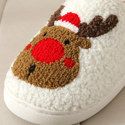 Cozy Christmas Elk Slippers